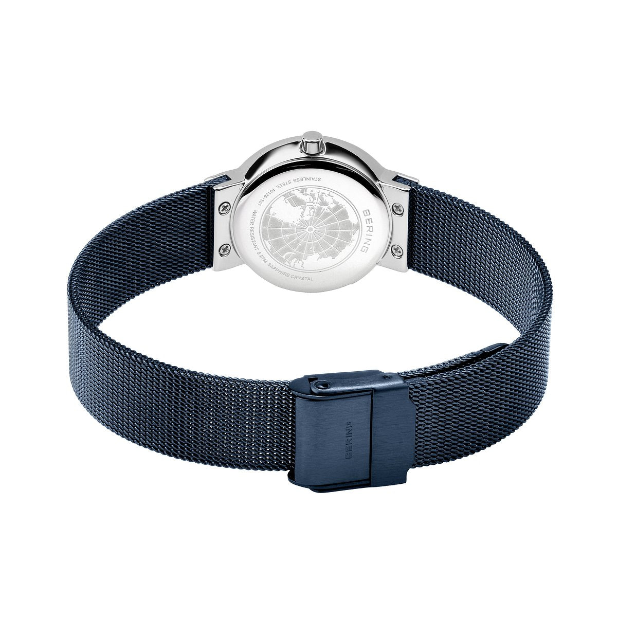 Bering Damenuhr 10126-307 Blau Edelstahl Armbanduhr mit Milanaiseband elegant modern