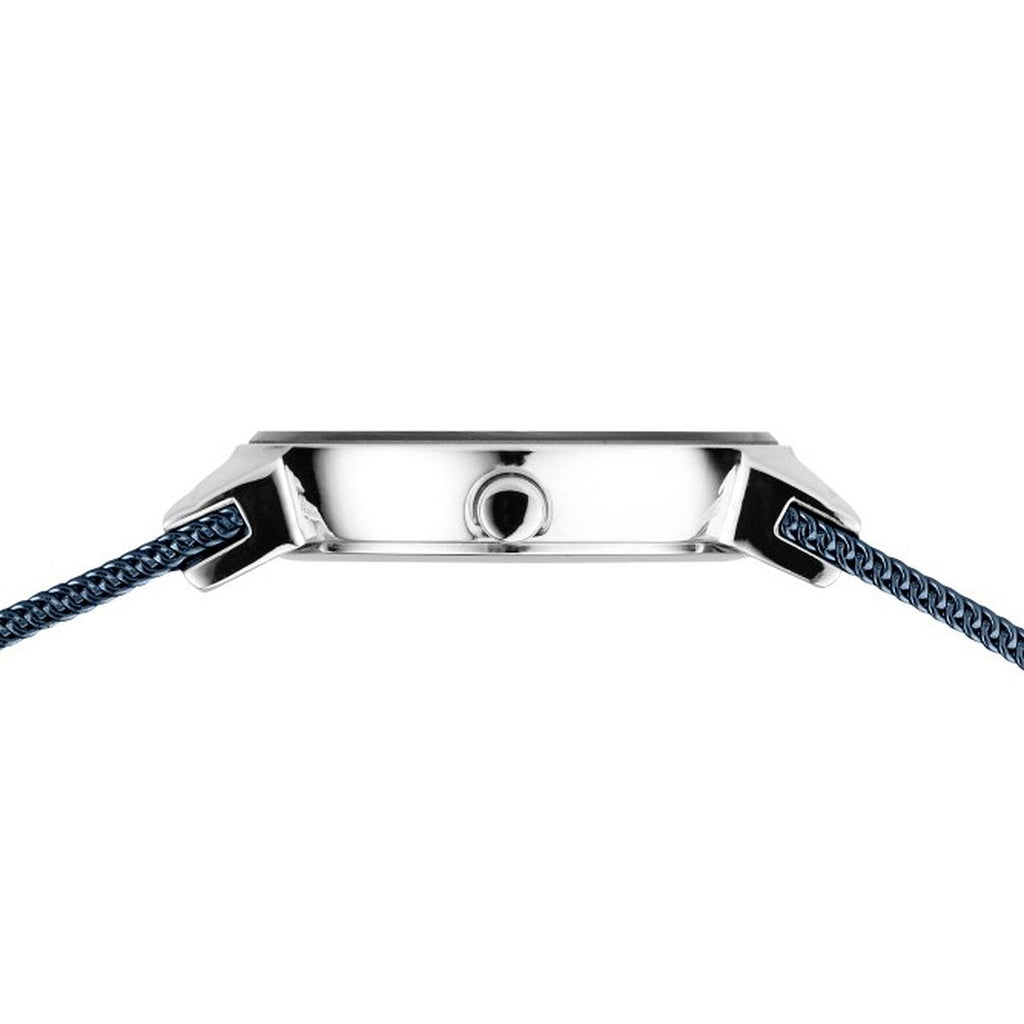 Bering Damenuhr 10126-307 Blau Edelstahl Armbanduhr mit Milanaiseband elegant modern