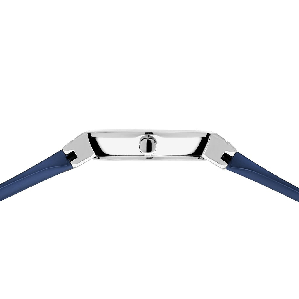 Bering Damenuhr 10129-707 Blau Edelstahl Armbanduhr mit Silikonband modern elegant
