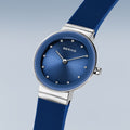 Bering Damenuhr 10129-707 Blau Edelstahl Armbanduhr mit Silikonband modern elegant