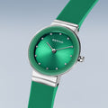 Bering Damenuhr 10129-808 Grün Edelstahl Armbanduhr mit Silikonband elegant modern