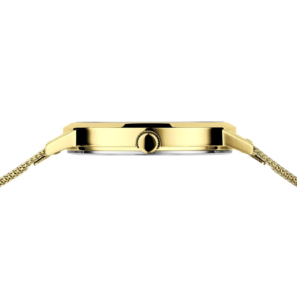 Bering Damenuhr 13434-332 Gold Schwarz Edelstahl Armbanduhr mit Milanaiseband elegant modern