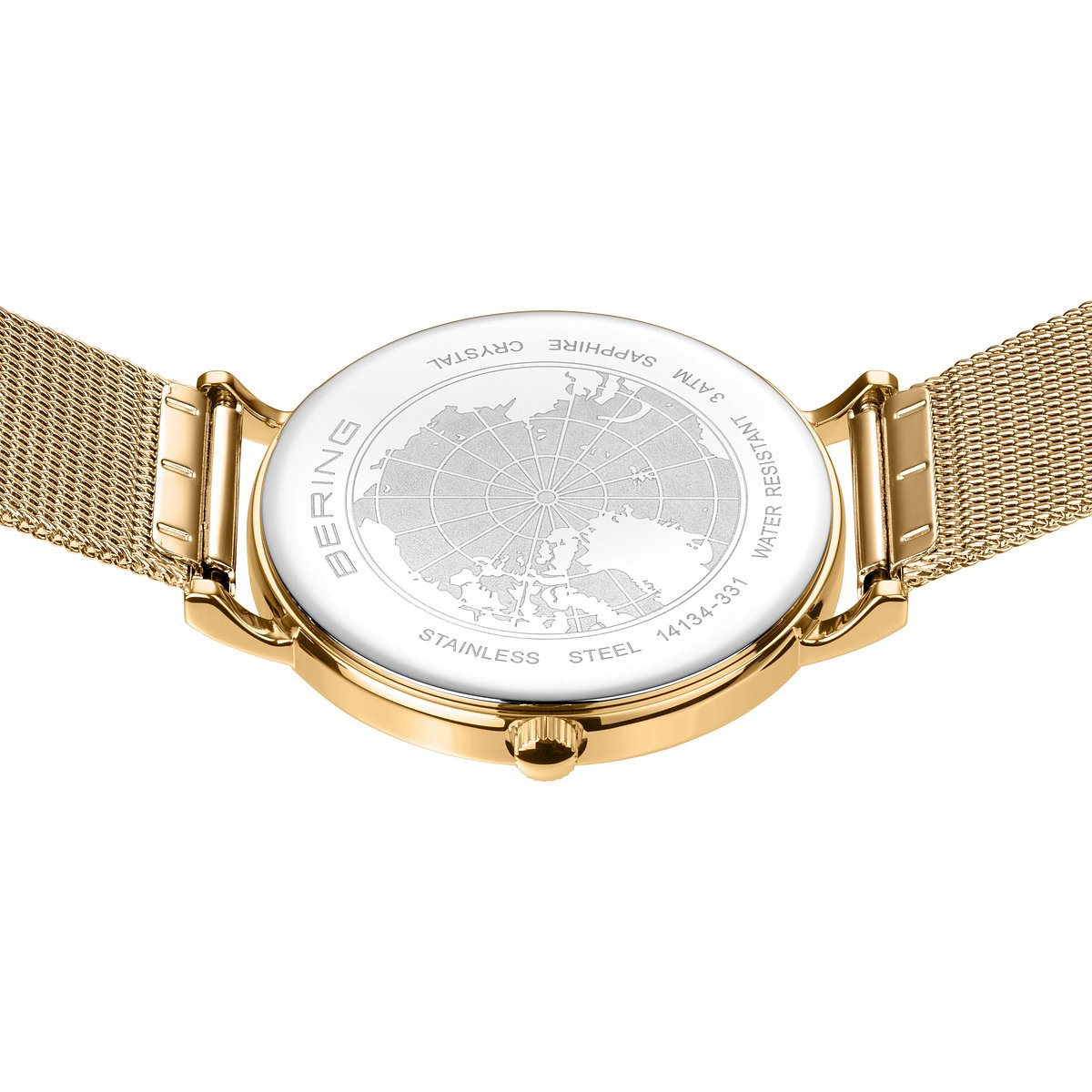 Bering Damenuhr 14134-331 Gold Weiß Milanaisearmband elegant
