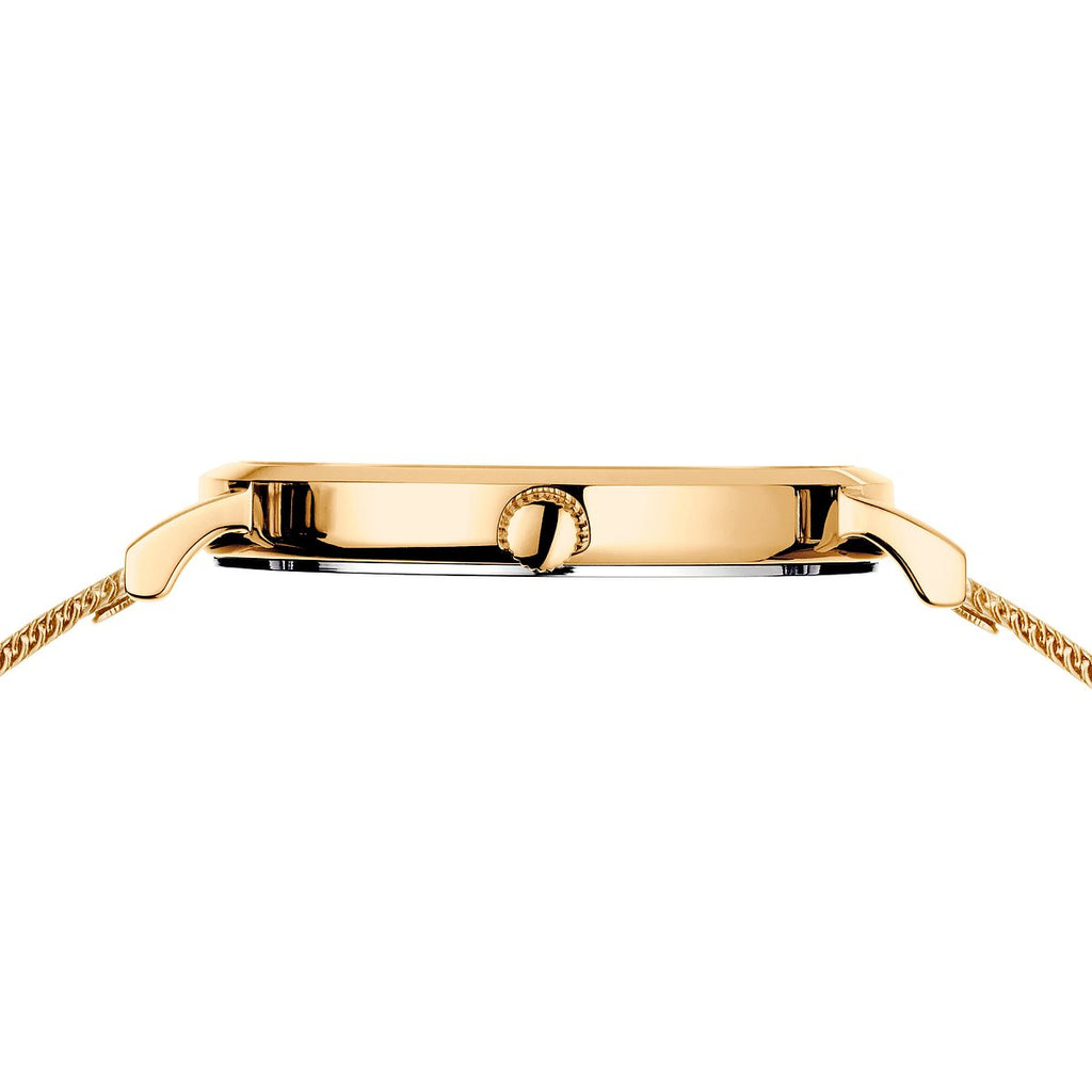 Bering Damenuhr 14134-331 Gold Weiß Milanaisearmband elegant