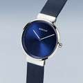 Bering Damenuhr 14531-307 Blau Silber Edelstahl Armbanduhr mit Milanaiseband elegant modern