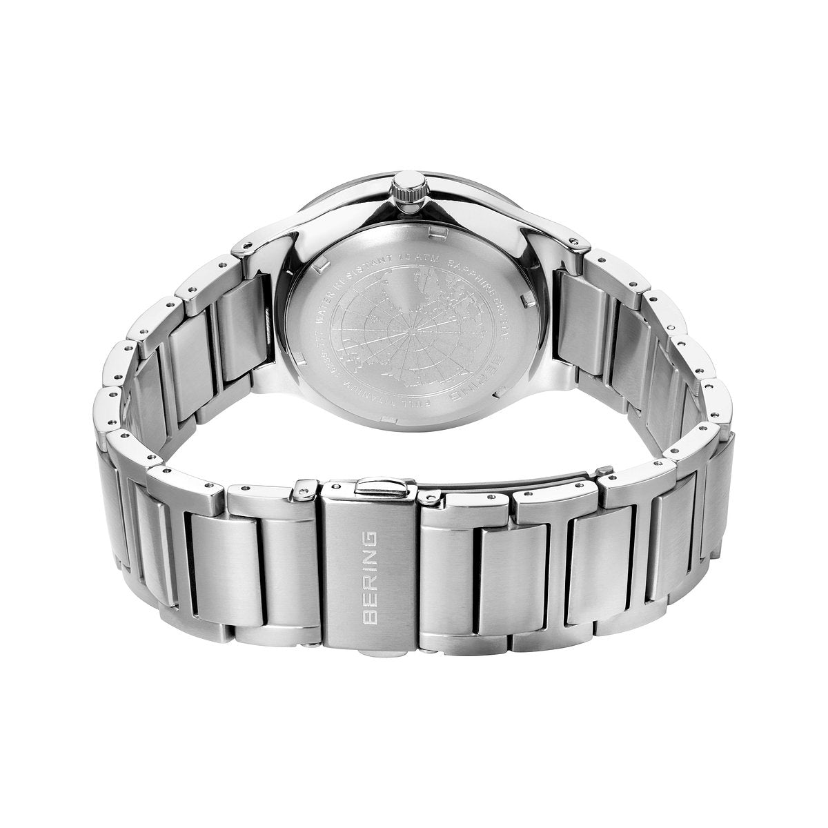 Bering Herrenuhr 15239-777 Solar Titan Silber Blau ultraleicht