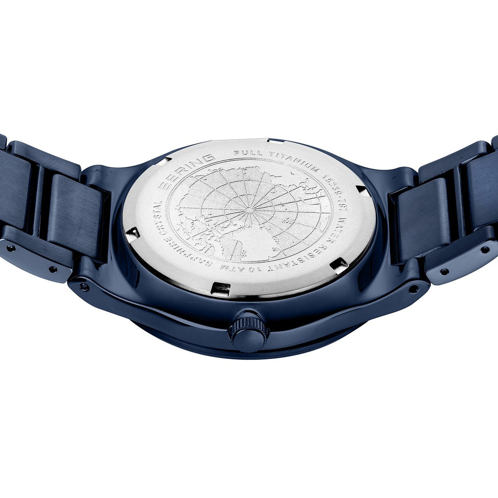 Bering Herrenuhr 15239-797 Solar Titan Blau Herrenuhr modern