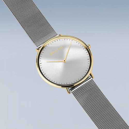 Bering Damenuhr 15739-010 Silber Gold Milanaisearmband elegant bicolor