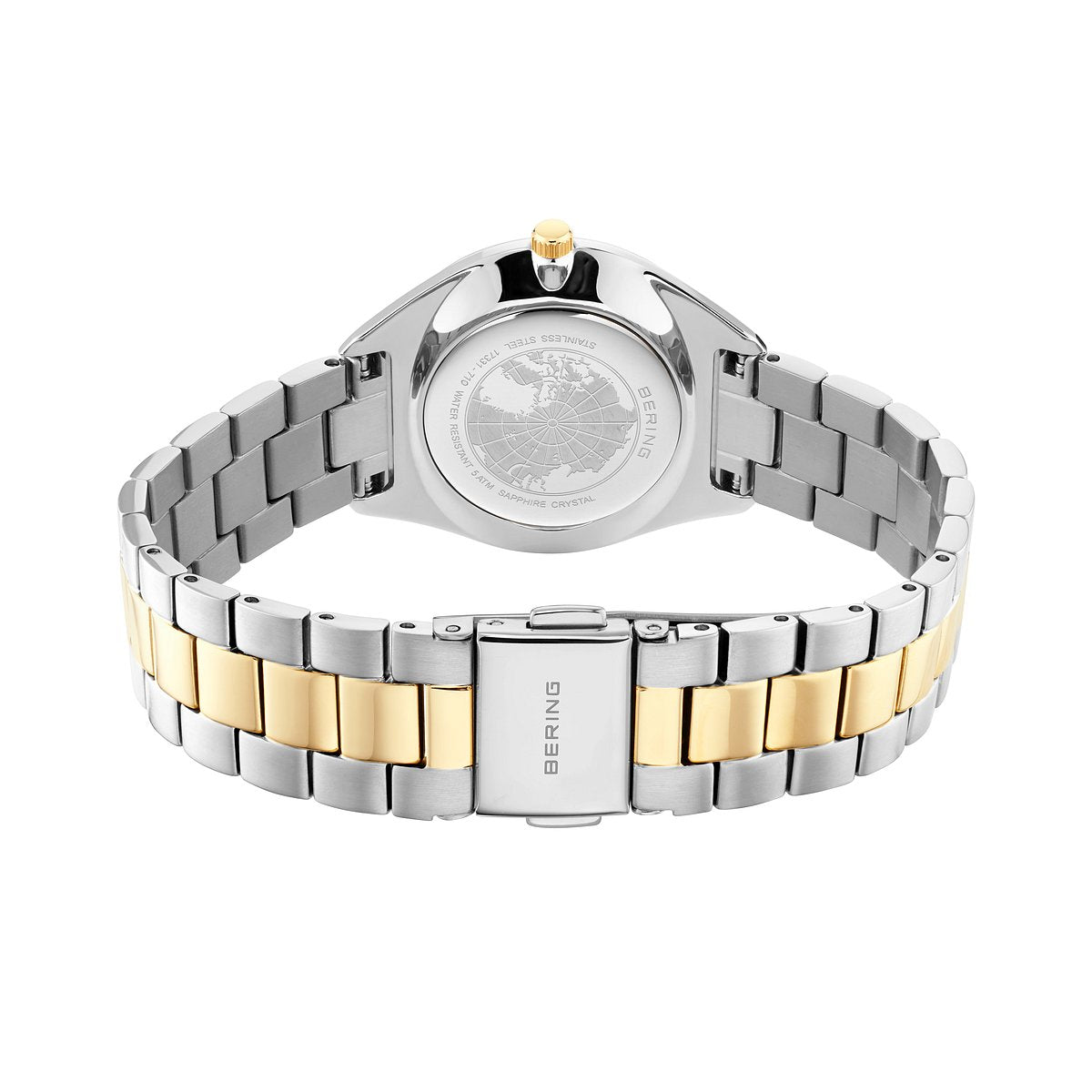 Bering Damenuhr 17331-710 Solar Perlmutt Bicolor Edelstahl Gold Silber