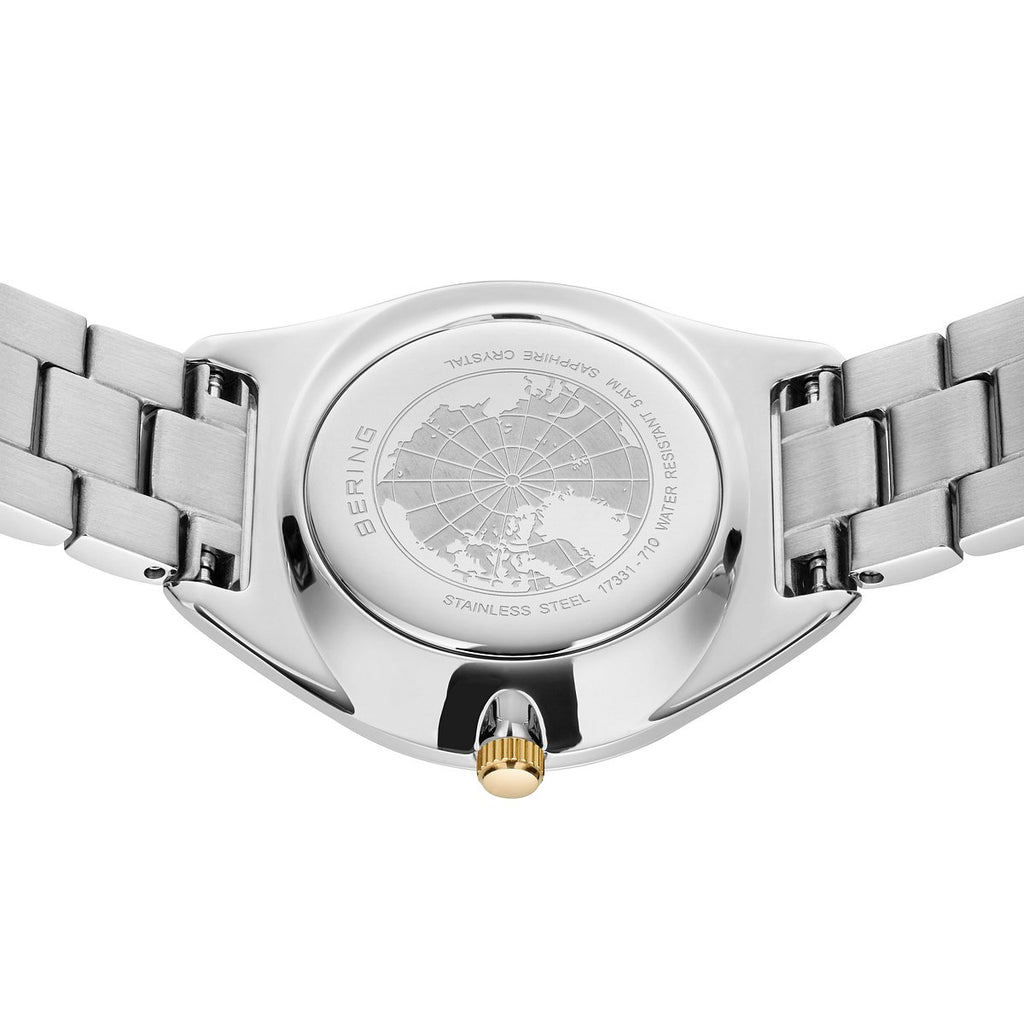 Bering Damenuhr 17331-710 Solar Perlmutt Bicolor Edelstahl Gold Silber
