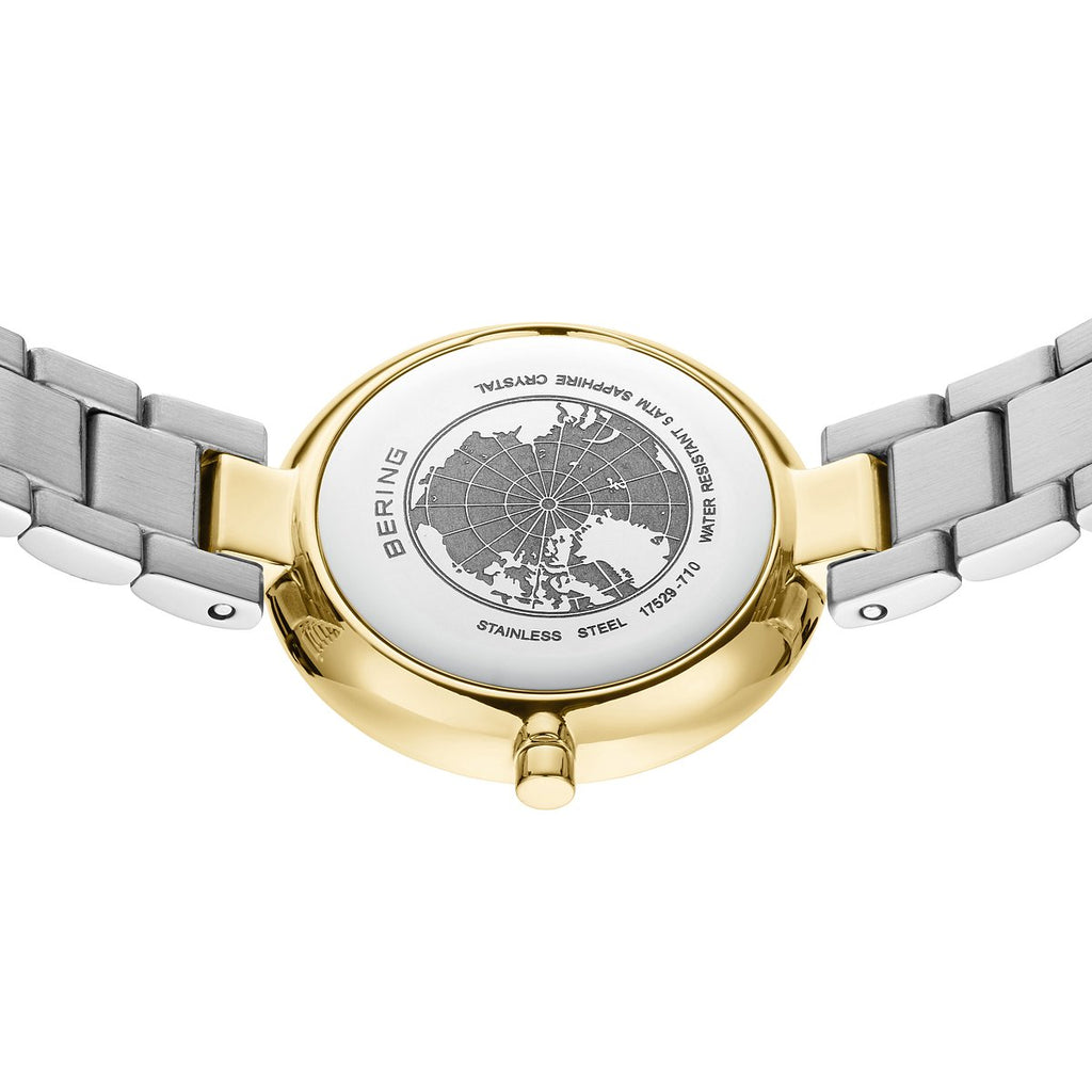 Bering Damenuhr 17529-710 Silber Gold Edelstahl Armbanduhr Diamond Bicolor elegant