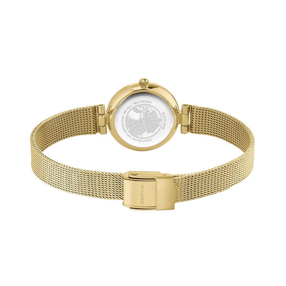 Bering Damenuhr 17724-330 Gold Edelstahl Milanaise Armbanduhr Diamond elegant