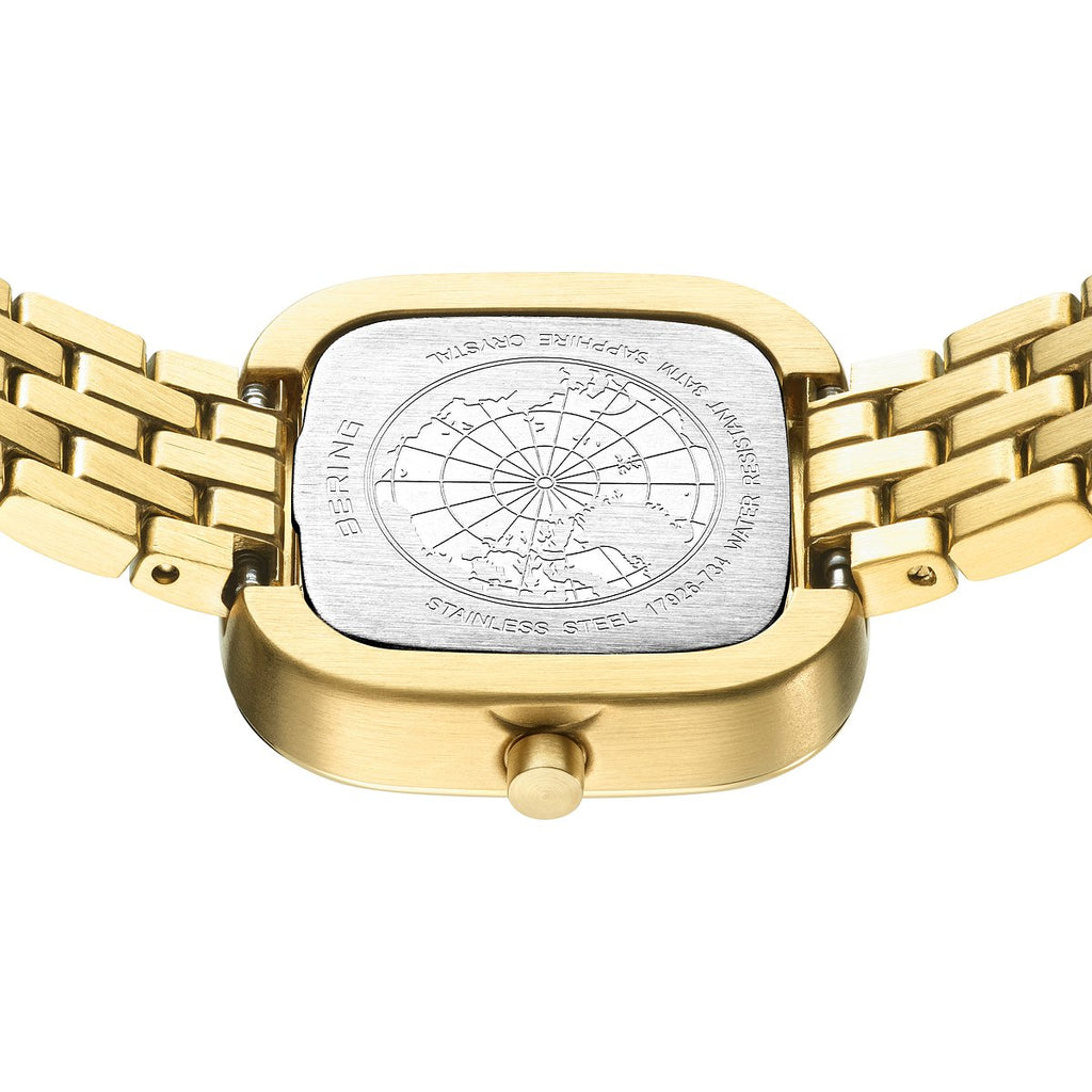 Bering Damenuhr 17926-734 Gold Edelstahl Armbanduhr eckig elegant modern