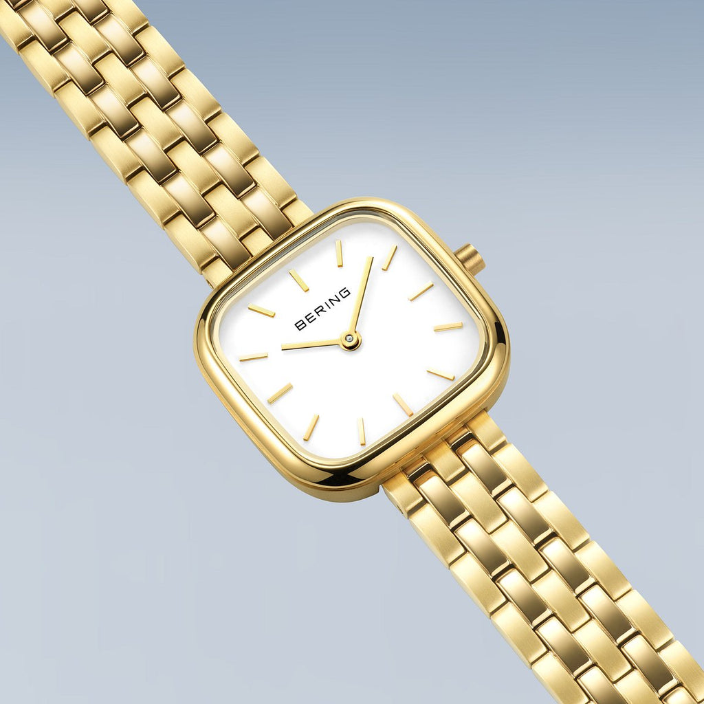 Bering Damenuhr 17926-734 Gold Edelstahl Armbanduhr eckig elegant modern