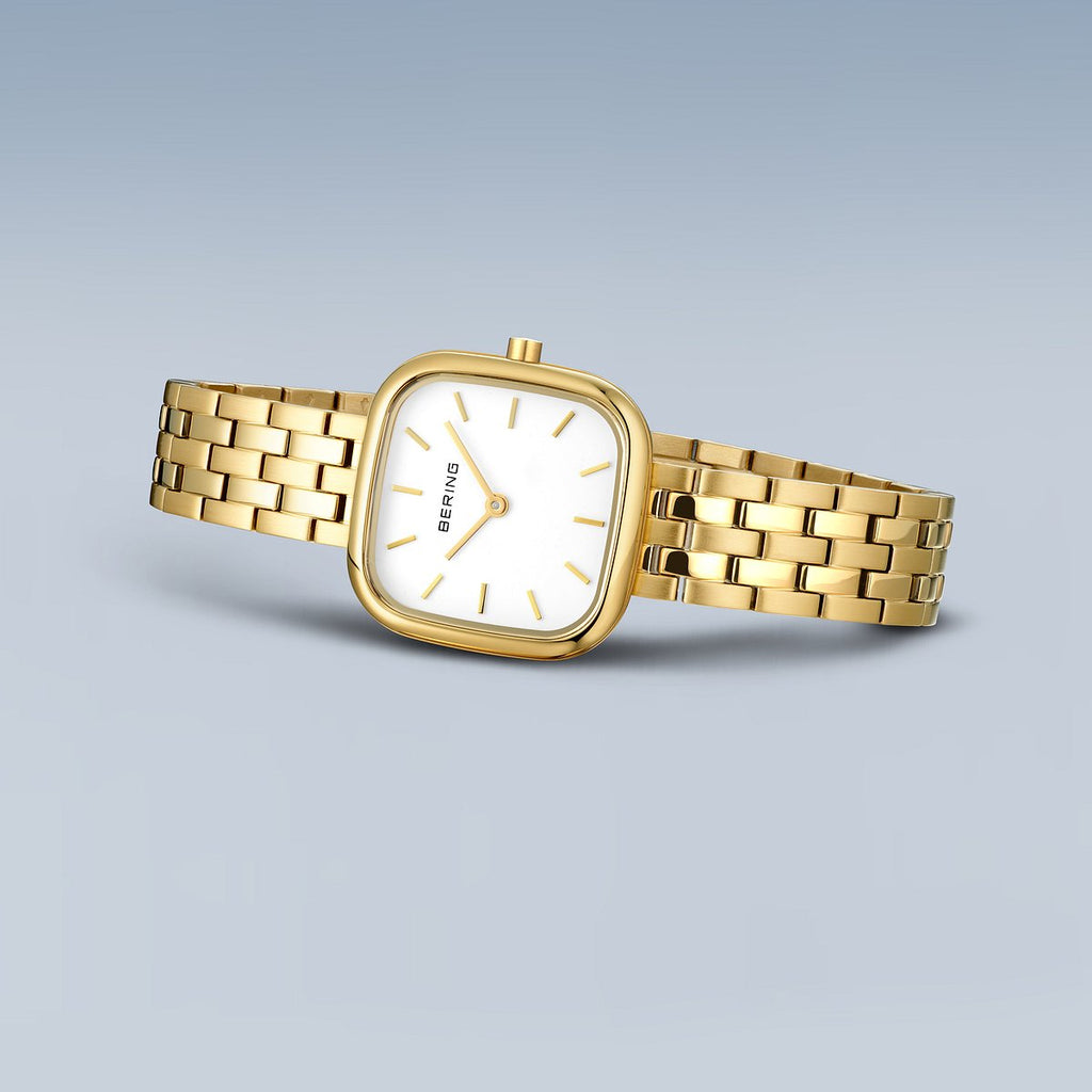 Bering Damenuhr 17926-734 Gold Edelstahl Armbanduhr eckig elegant modern