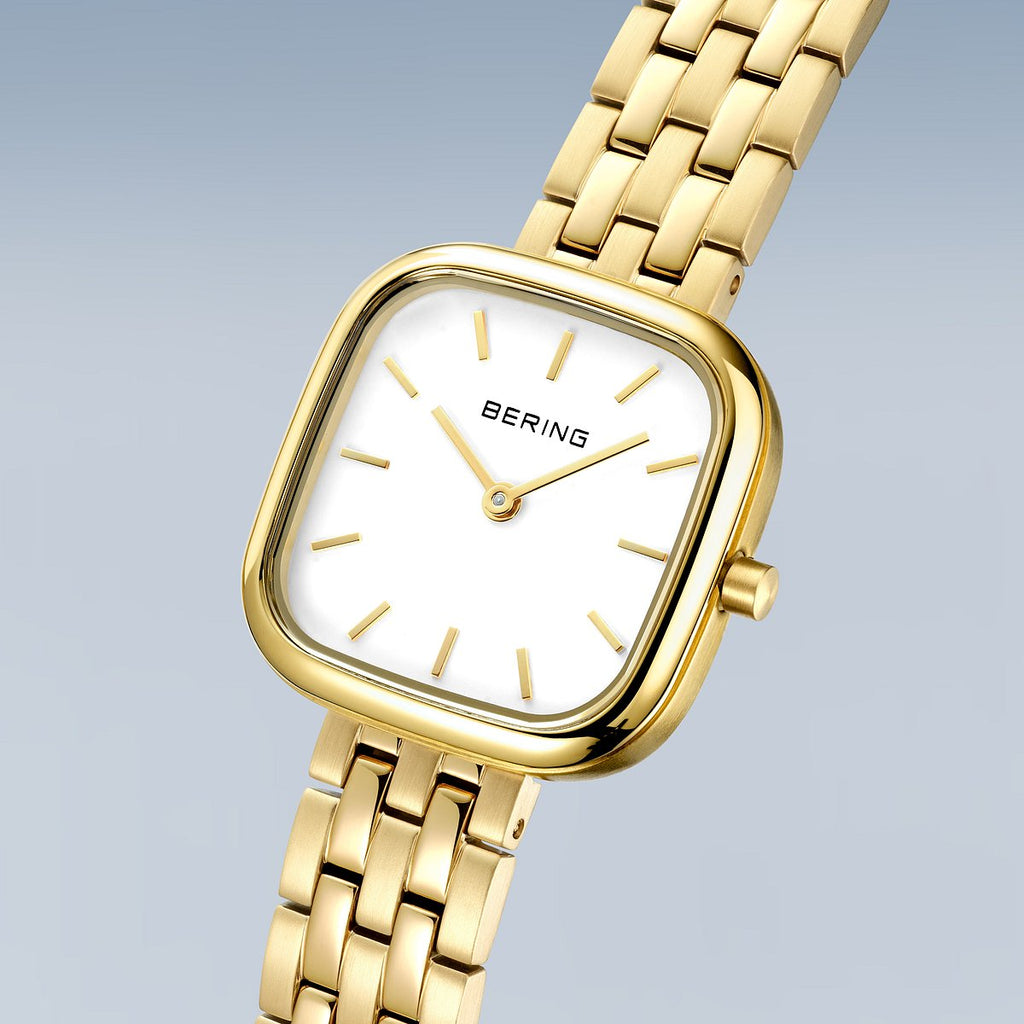 Bering Damenuhr 17926-734 Gold Edelstahl Armbanduhr eckig elegant modern