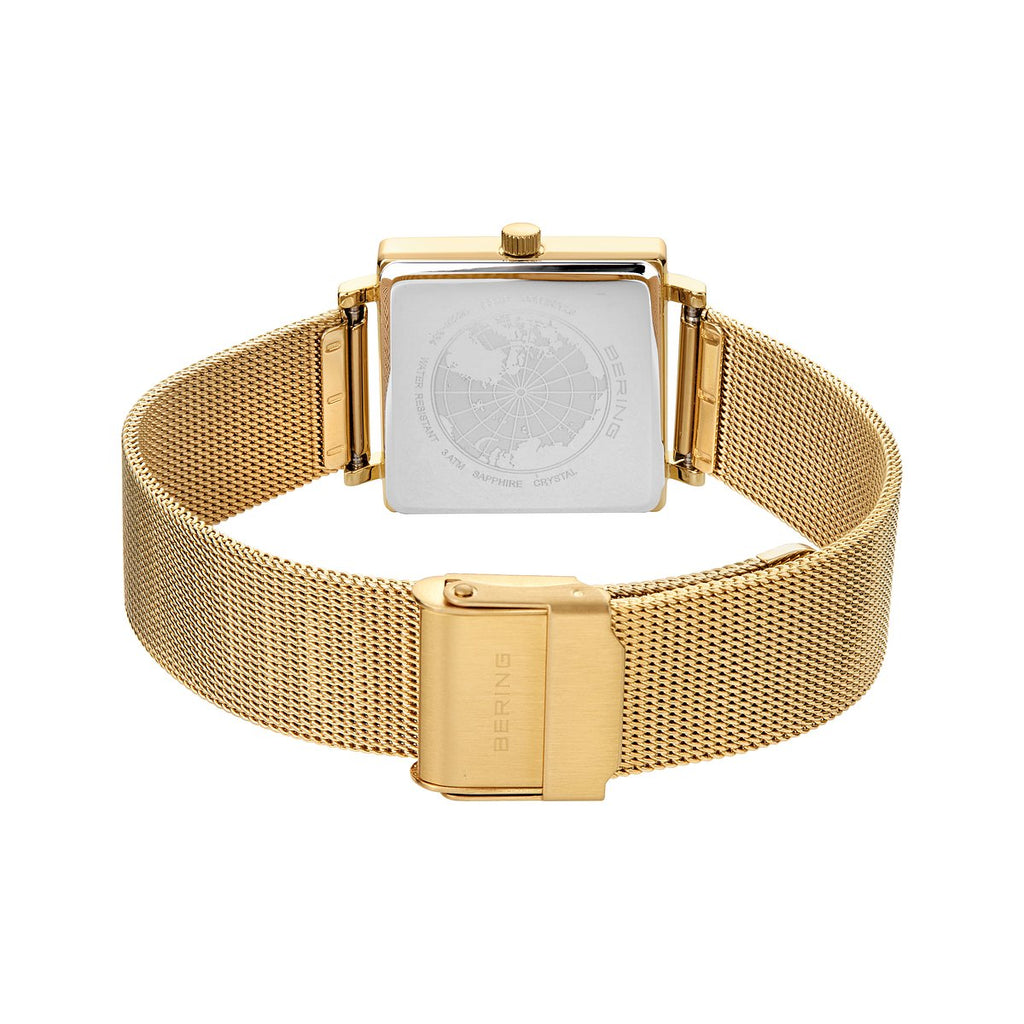 Bering Damenuhr 18226-334 Gold Edelstahl Milanaise rechteckig elegant klassisch