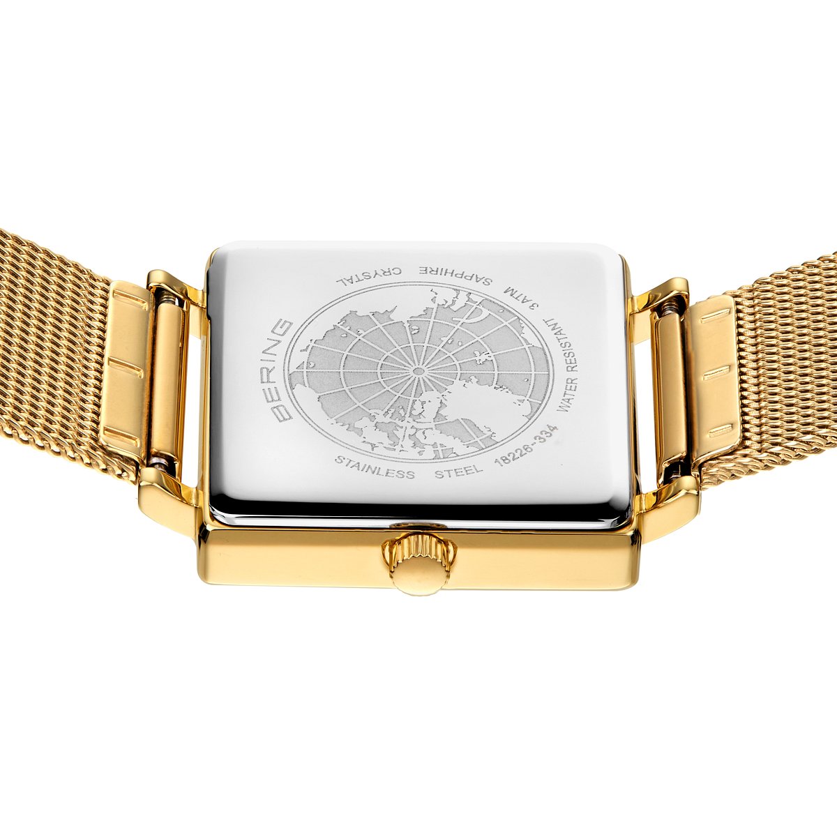 Bering Damenuhr 18226-334 Gold Edelstahl Milanaise rechteckig elegant klassisch