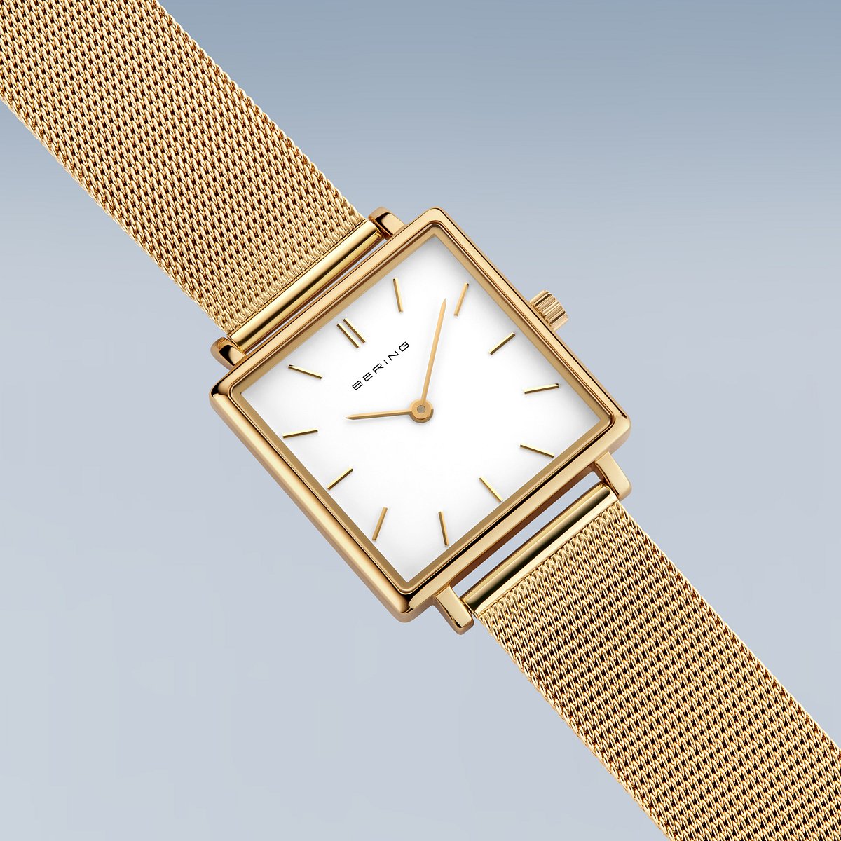 Bering Damenuhr 18226-334 Gold Edelstahl Milanaise rechteckig elegant klassisch