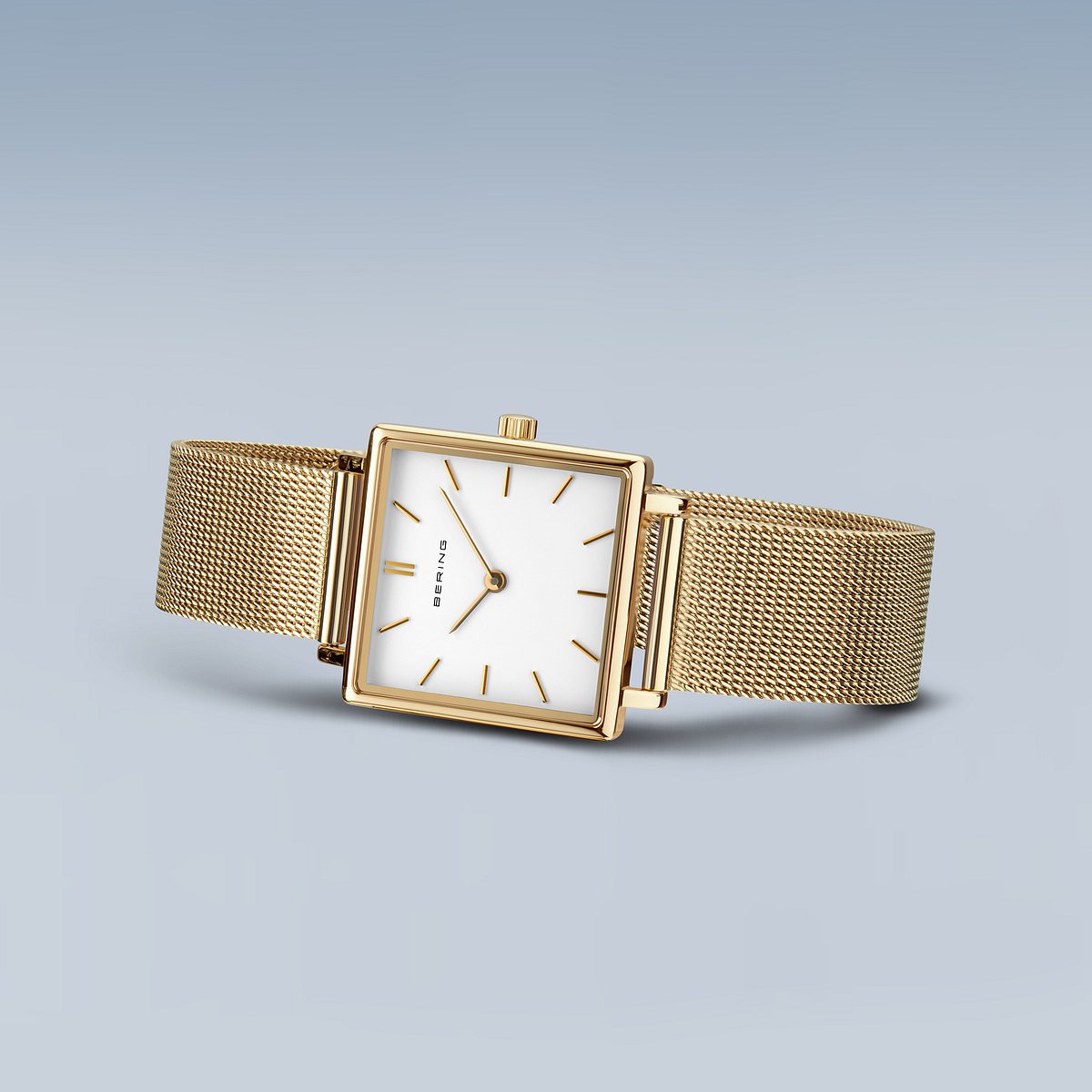 Bering Damenuhr 18226-334 Gold Edelstahl Milanaise rechteckig elegant klassisch