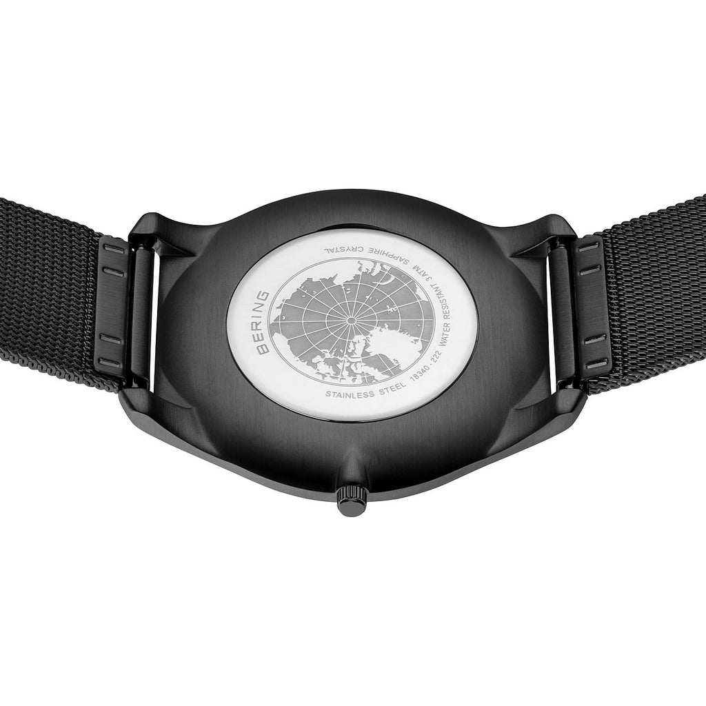 Bering Herrenuhr 18340-222 Titan Grau Mesh modern ultraleicht