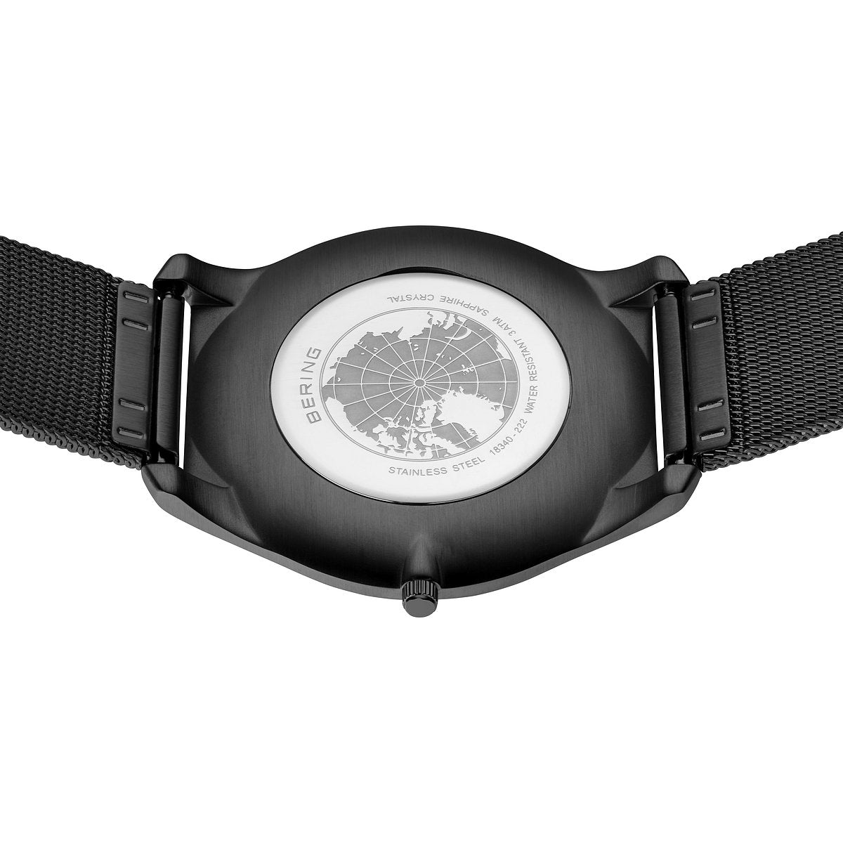 Bering Herrenuhr 18340-222 Titan Grau Mesh modern ultraleicht