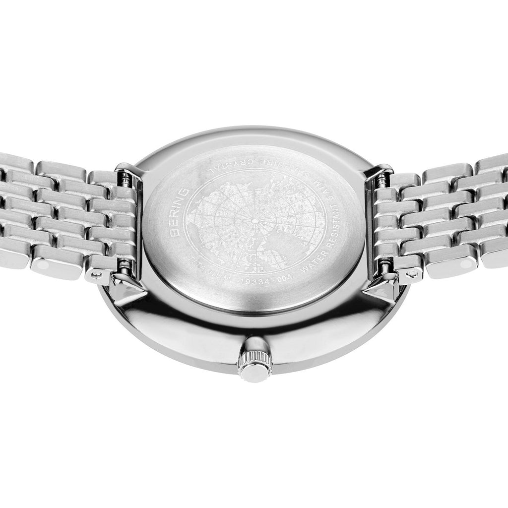 Bering Damenuhr 19334-004 Titan Silber Weiß ultraflach elegant