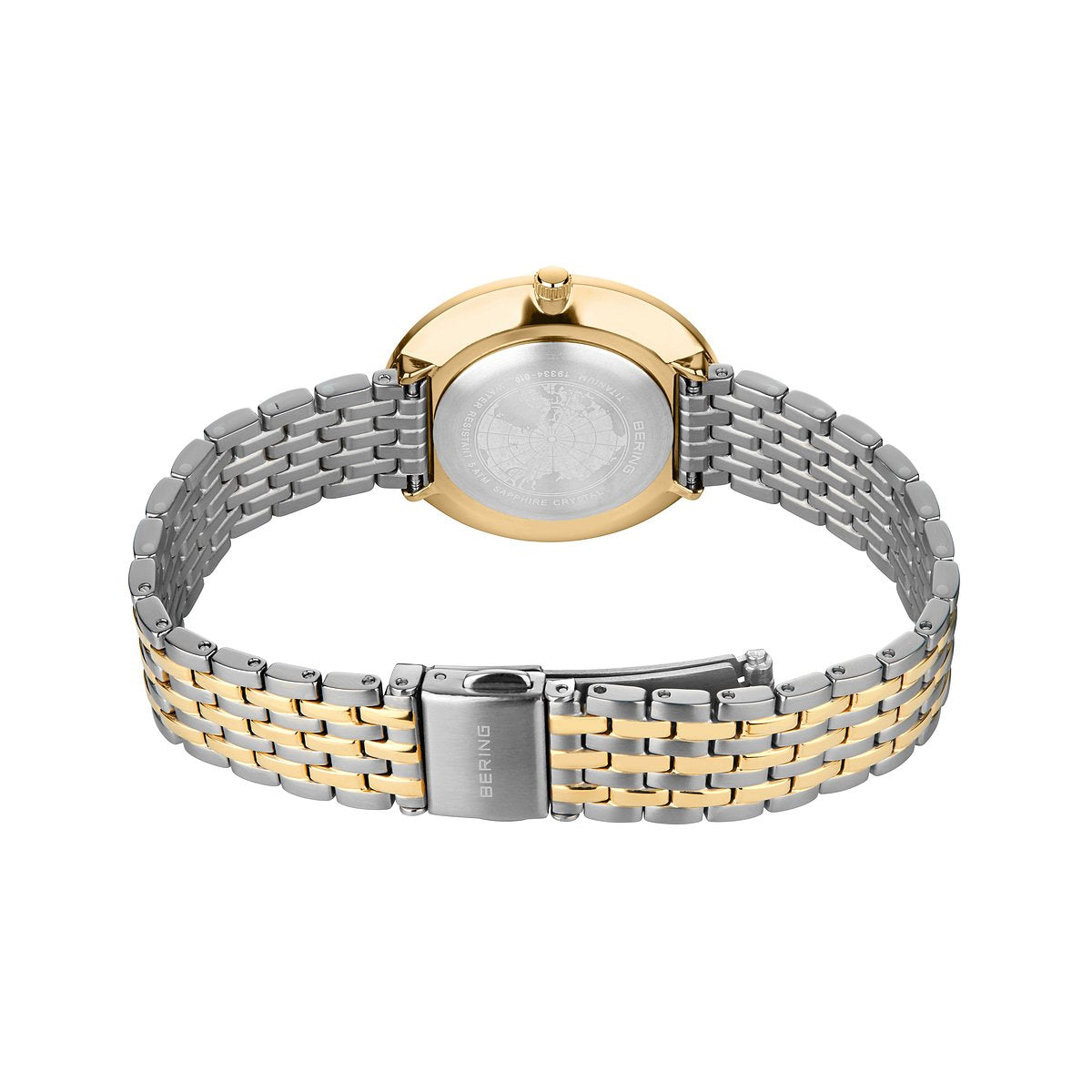 Bering Damenuhr 19334-010 Titan Bicolor Gold Silber elegant