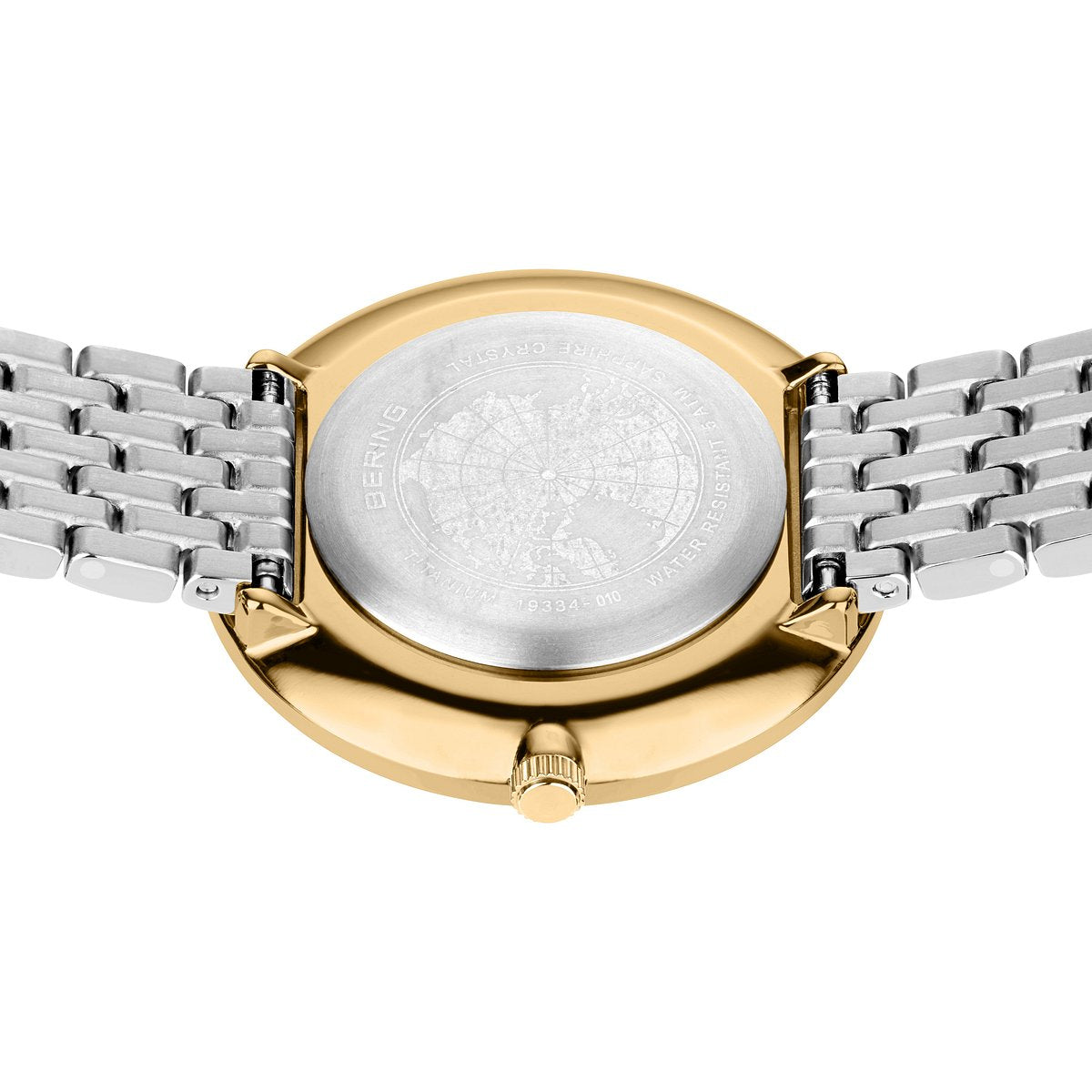 Bering Damenuhr 19334-010 Titan Bicolor Gold Silber elegant