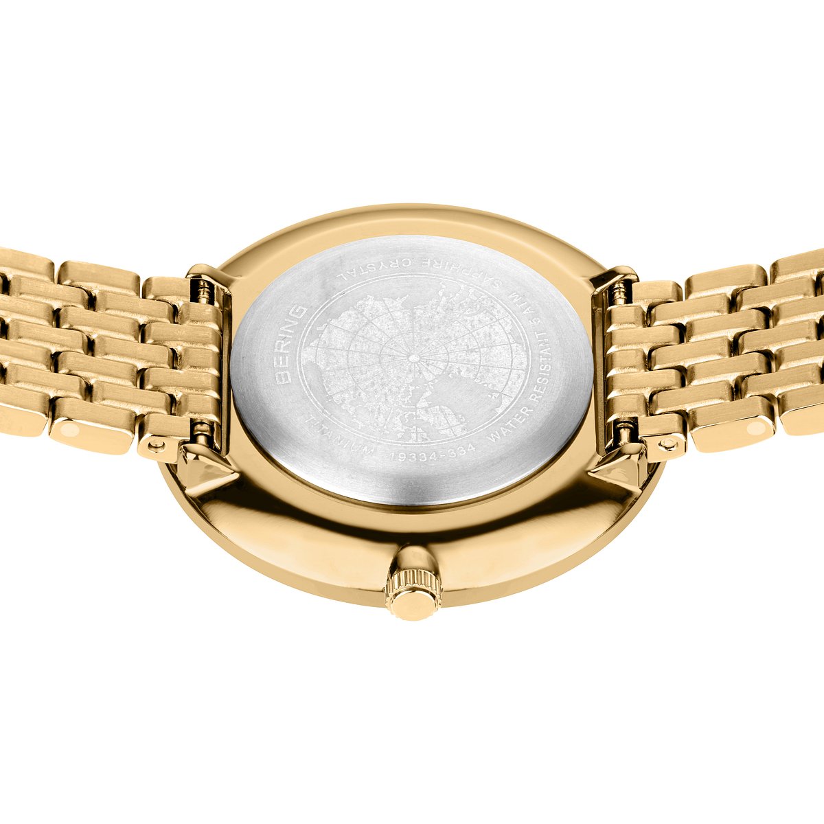 Bering Damenuhr 19334-334 Titan Gold Weiß ultraflach elegant