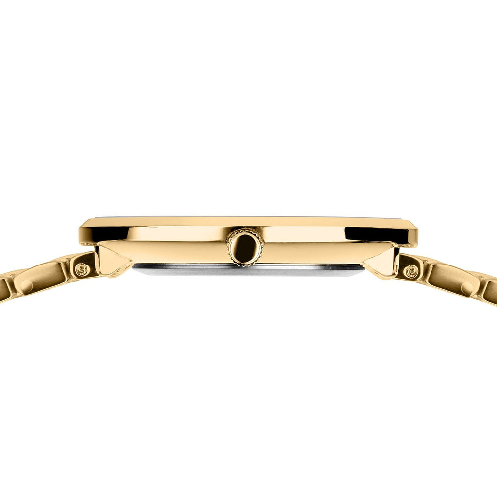 Bering Damenuhr 19334-334 Titan Gold Weiß ultraflach elegant