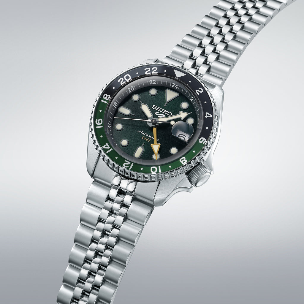 Seiko SSK035K1 Automatikuhr Herren – Seiko 5 Sports GMT mit grün-schwarzem Design