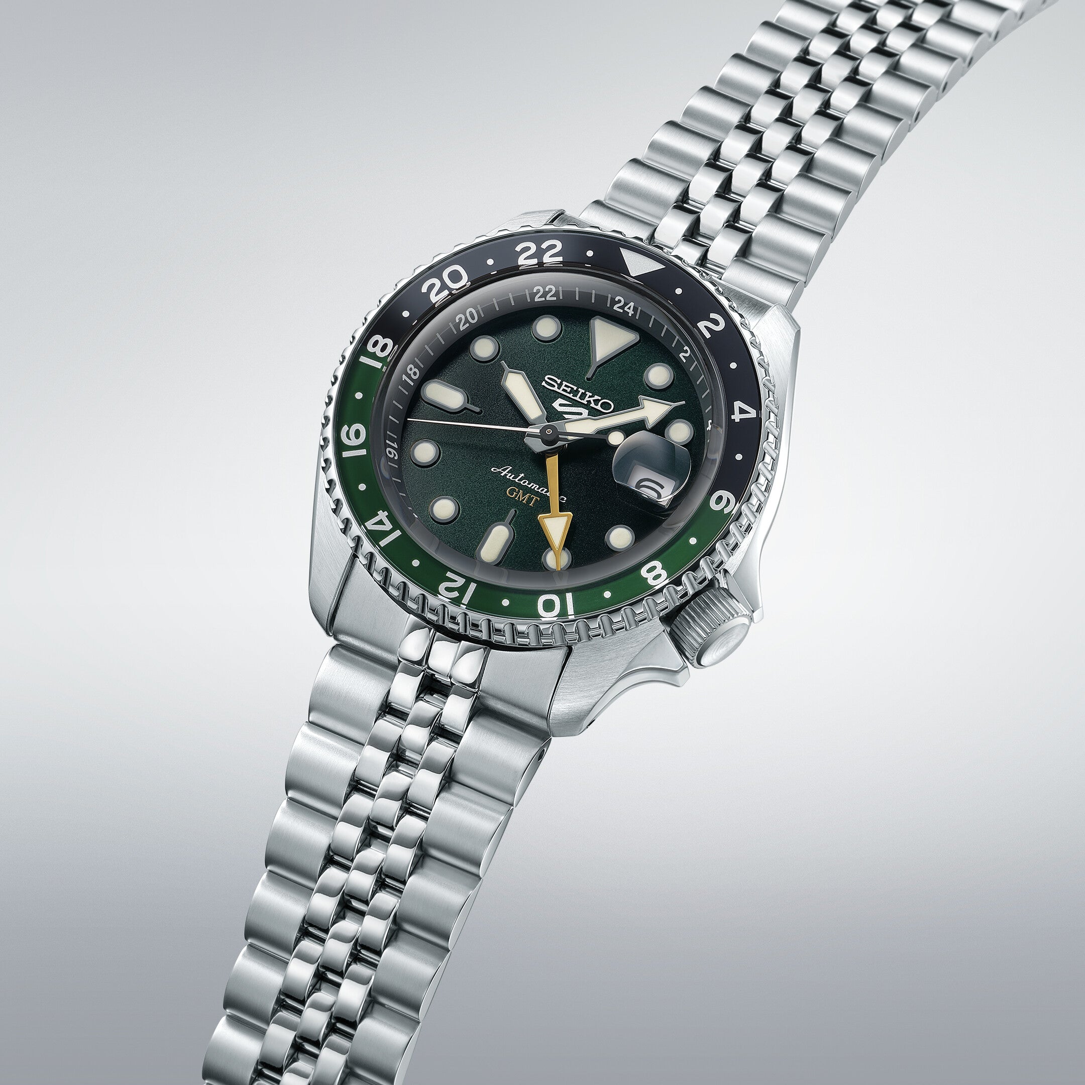Seiko SSK035K1 Automatikuhr Herren – Seiko 5 Sports GMT mit grün-schwarzem Design