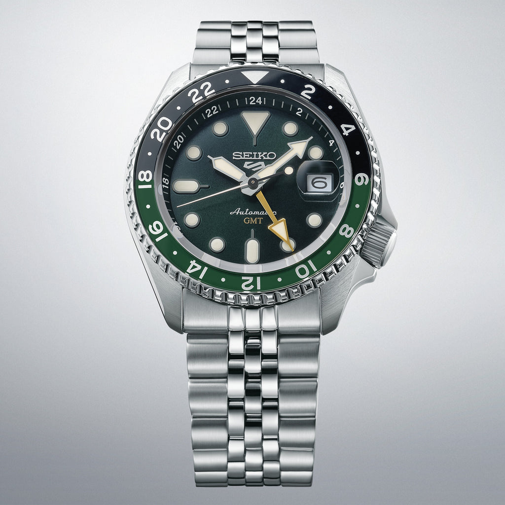 Seiko SSK035K1 Automatikuhr Herren – Seiko 5 Sports GMT mit grün-schwarzem Design