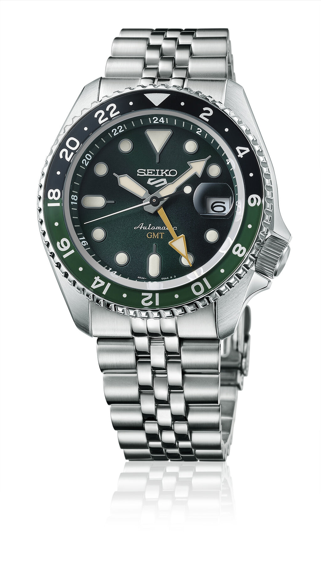 Seiko SSK035K1 Automatikuhr Herren – Seiko 5 Sports GMT mit grün-schwarzem Design