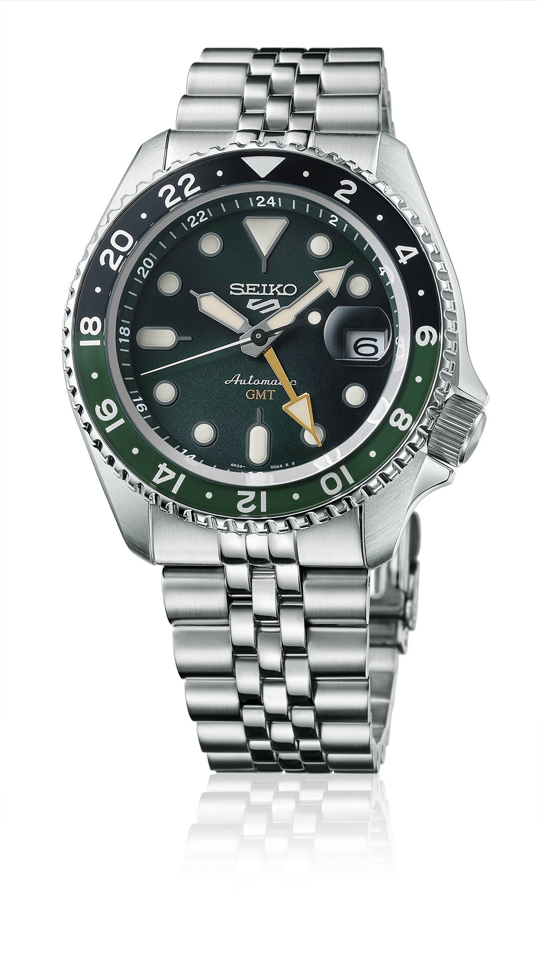 Seiko SSK035K1 Automatikuhr Herren – Seiko 5 Sports GMT mit grün-schwarzem Design