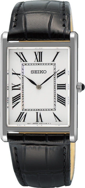 Seiko SWR103P1 Herrenuhr – Klassische Eleganz im zeitlosen Rechteckdesign
