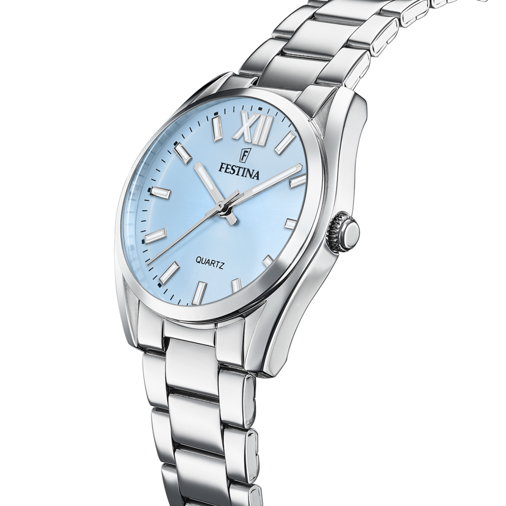 Festina Damenuhr F20622/3 Edelstahl Silber Hellblau Quarz