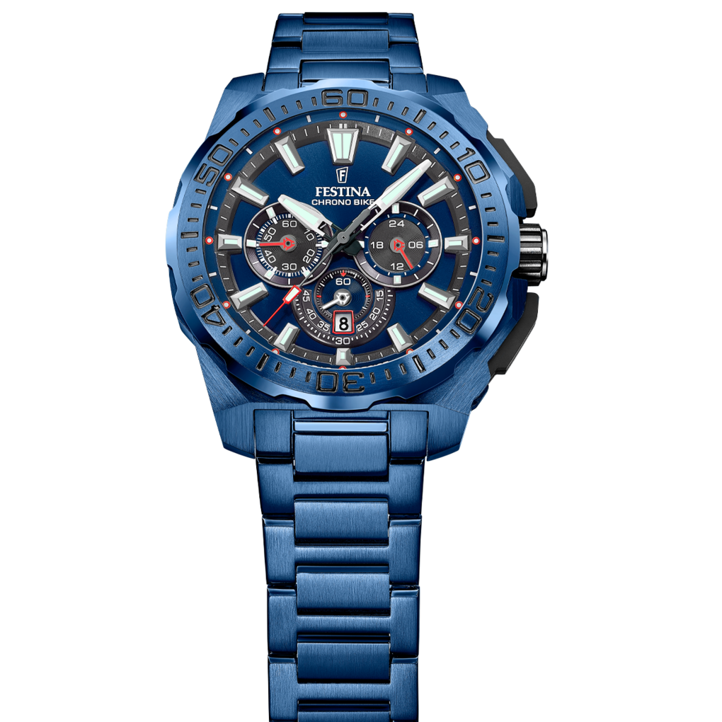 Festina Herrenuhr F20729/1 Chrono Bike Chronograph Blau Edelstahl