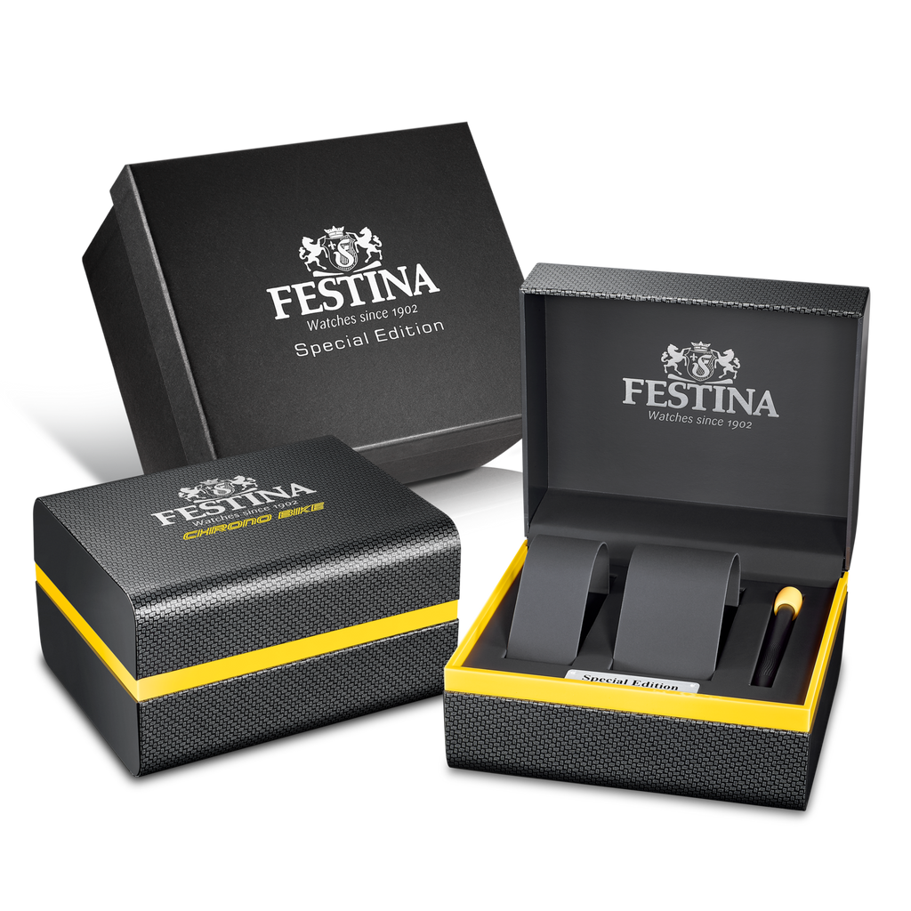 Festina Herrenuhr F20710/1 Chrono Bike Chronograph Edelstahl Camouflage Grau Schwarz