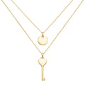 2er Ketten Set aus 925 Silber vergoldet – Layering Halsketten mit Schlüssel & Coin Anhänger