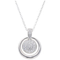 Collier 45 cm aus 925 Silber rhodiniert mit Zirkonia Anhänger – Elegante Silberkette Damen
