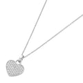 Collier 45 cm aus 925 Silber rhodiniert mit Herz Anhänger und Zirkonia – Elegante Halskette