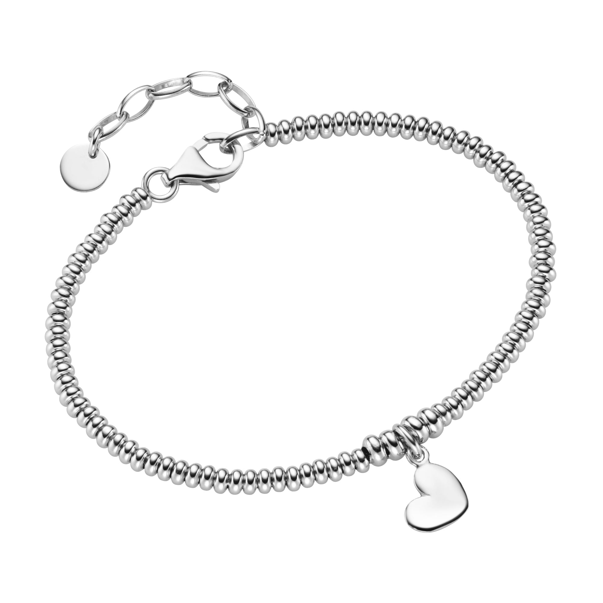 Armband 19 cm aus 925 Silber rhodiniert mit Herz Anhänger – Elegantes Damenarmband