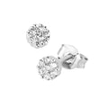 Ohrstecker Blüte aus 925 Silber rhodiniert mit Zirkonia – Elegante Damen Ohrstecker
