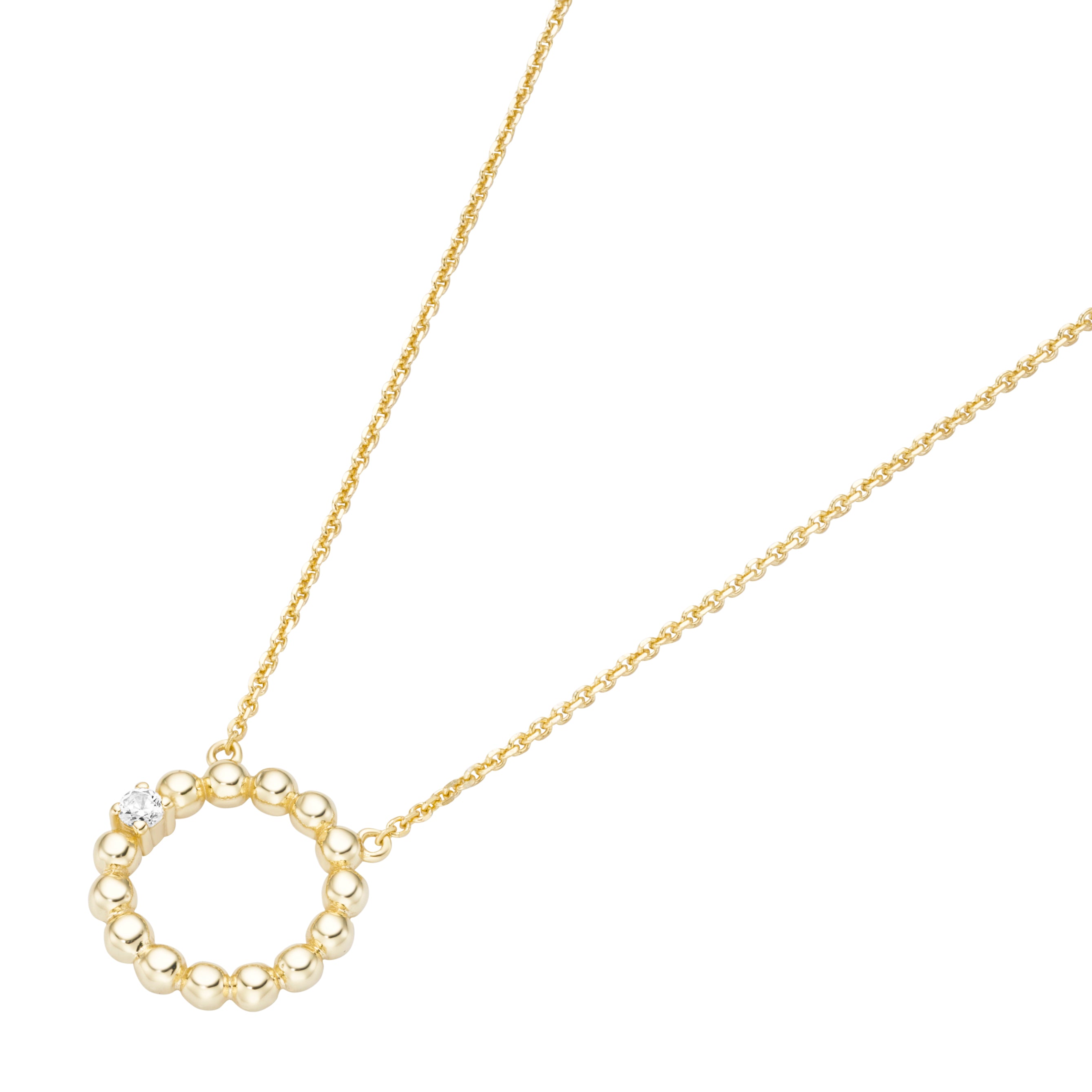 Collier aus 585 Gelbgold mit 0,05 ct Brillant W/SI – Elegante Goldkette Damen