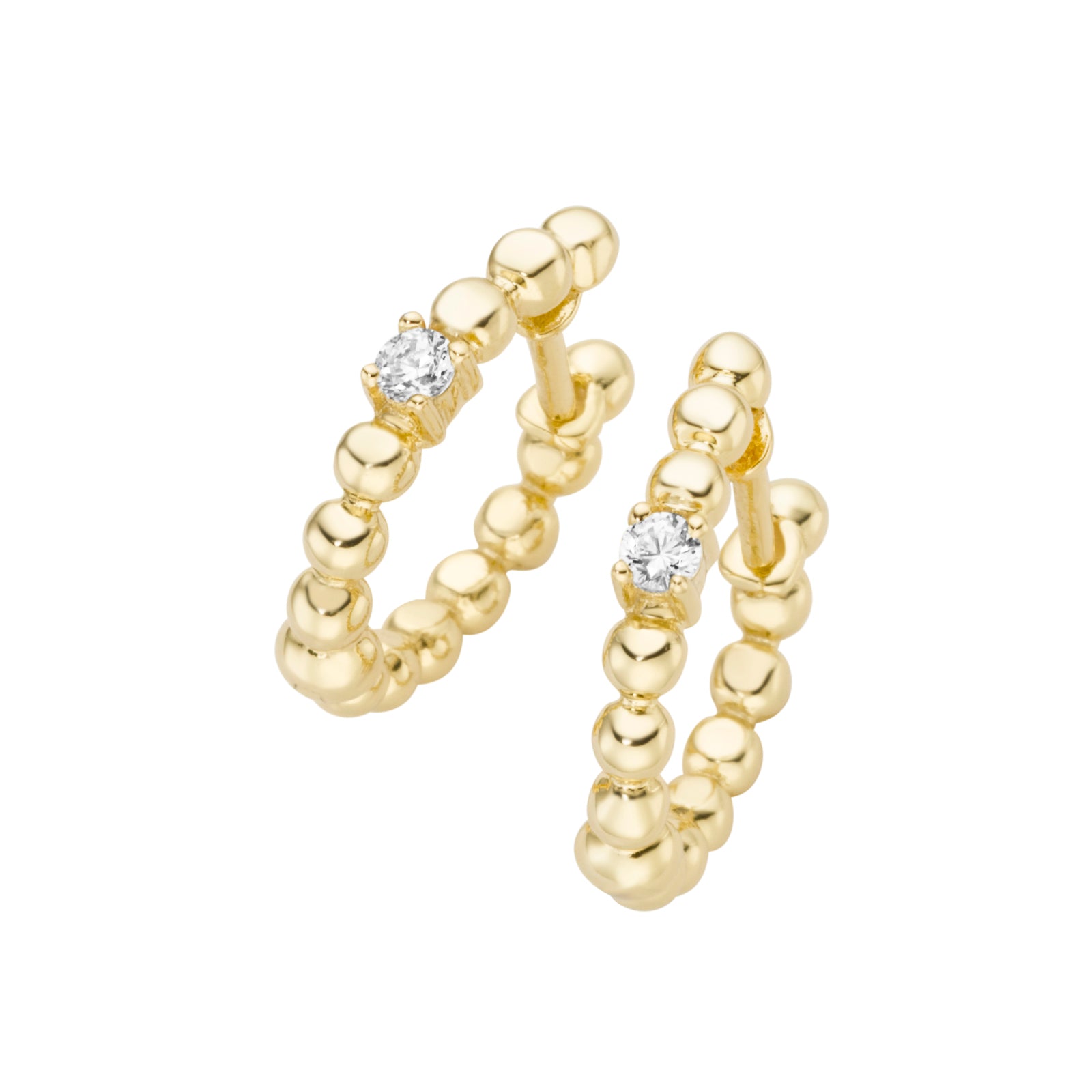 Creolen aus 585 Gelbgold mit 0,10 ct Brillanten W/SI – Elegante Damen Ohrringe