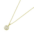 Collier 45 cm aus 585 Gelbgold mit Blüten Anhänger und Brillanten – Exklusive Goldkette