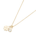 Collier 45 cm aus 375 Gelbgold mit Kleeblatt Anhänger und Zirkonia – Elegante Goldkette
