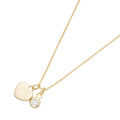 Collier 45 cm aus 375 Gelbgold mit Herz Anhänger und Zirkonia – Elegante Goldkette